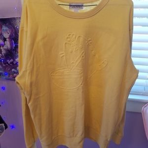 Pusheen Baking Soft Embossed Mustard Sweater